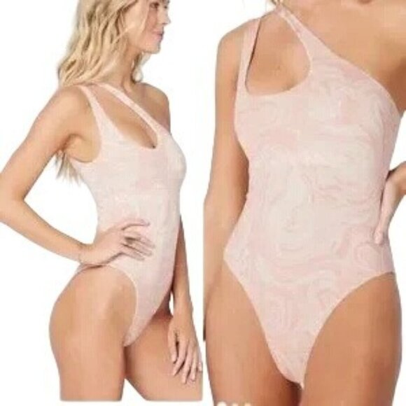 L*Space Womens‎ 8 Shine On Shimmer Phoebe All Swirled Up One Piece Swimsuit NWT - Picture 2 of 9